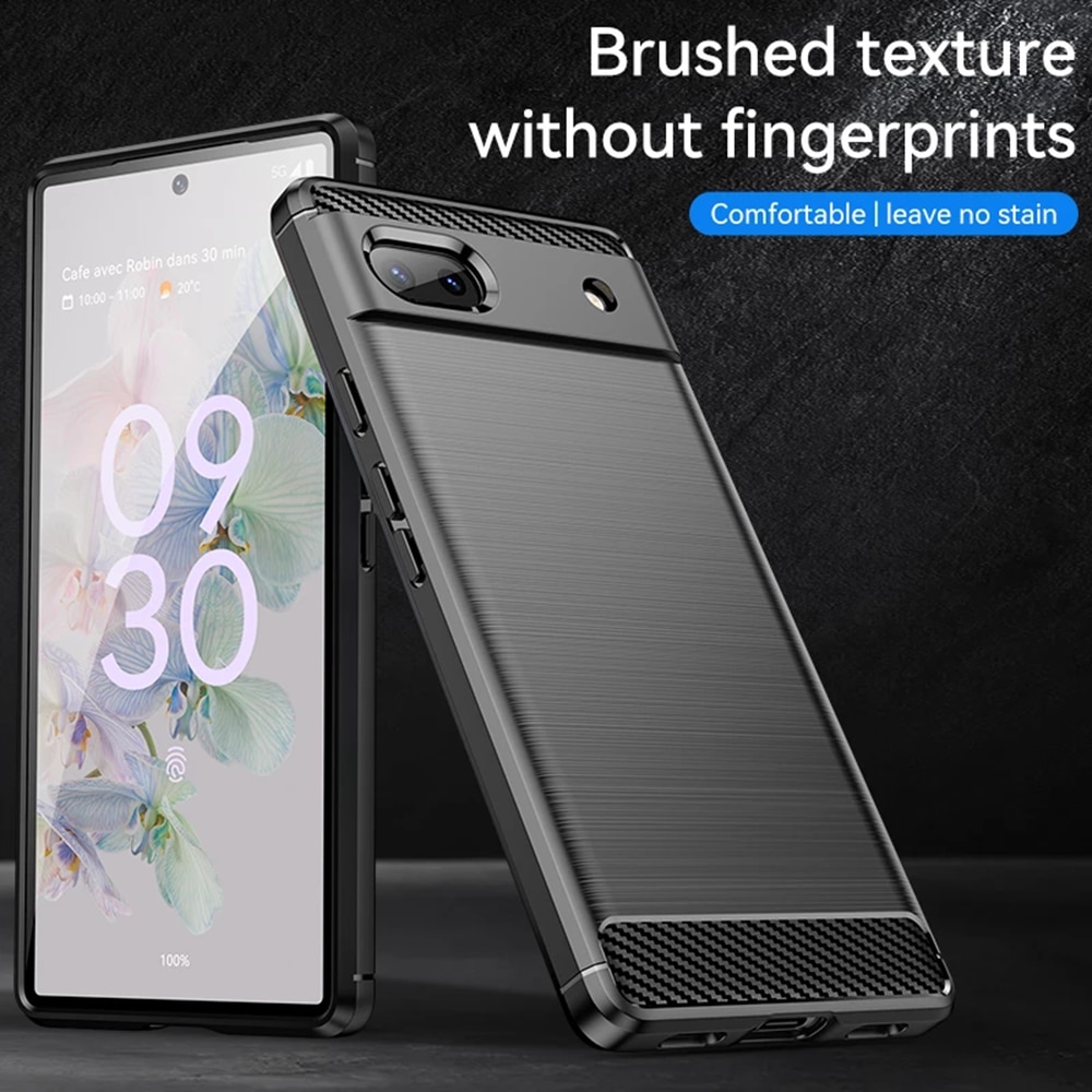 Husa telefon pentru Google Pixel 6A, TPU Carbon, Techsuit, negru