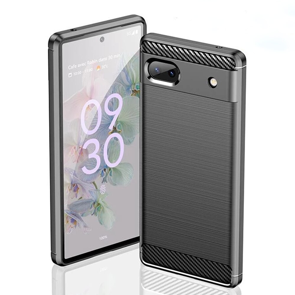 Husa telefon pentru Google Pixel 6A, TPU Carbon, Techsuit, negru