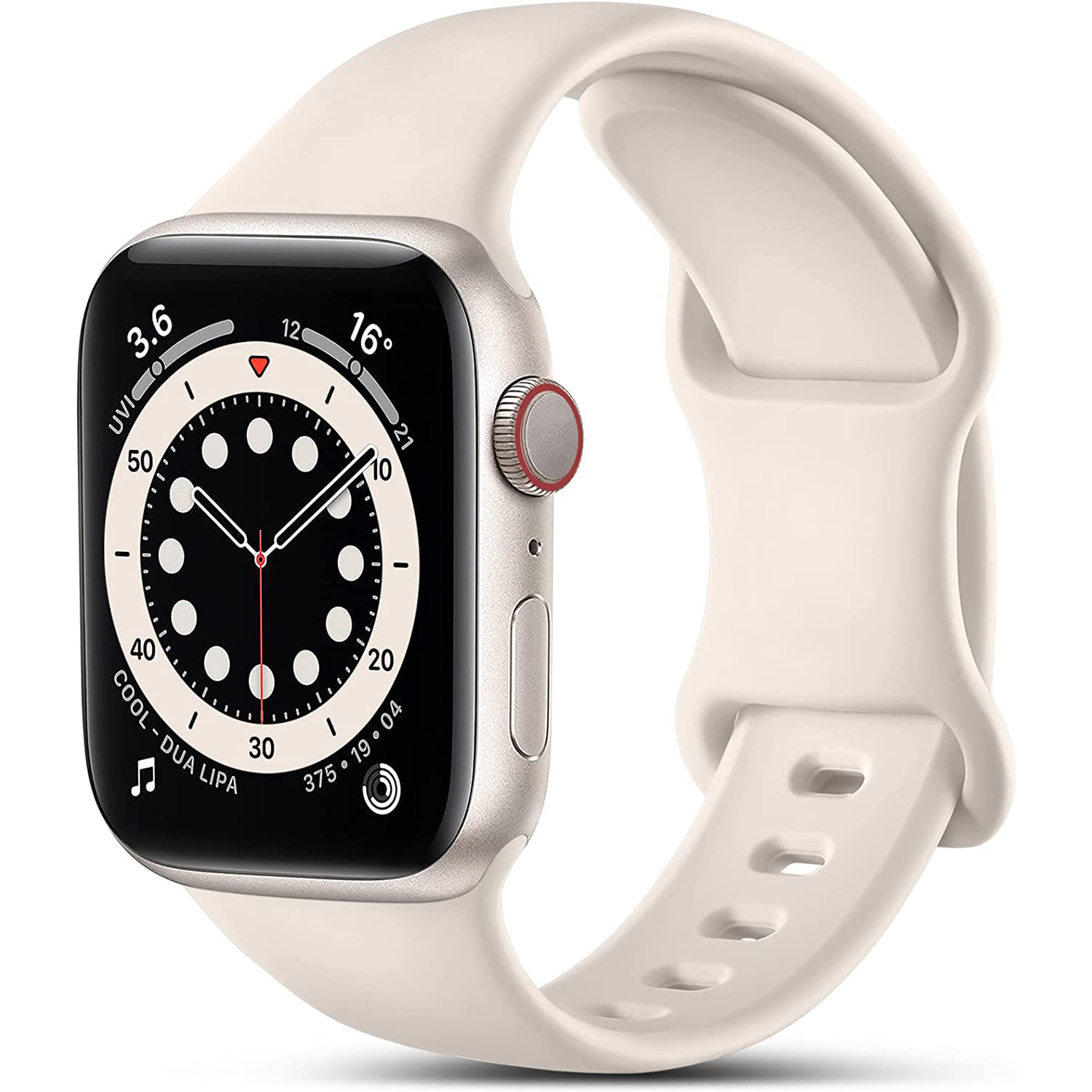 Curea silicon Hoco compatibila cu Apple Watch 1/2/3/4/5/6/SE/7/8, 42/44/45/49mm, Bej