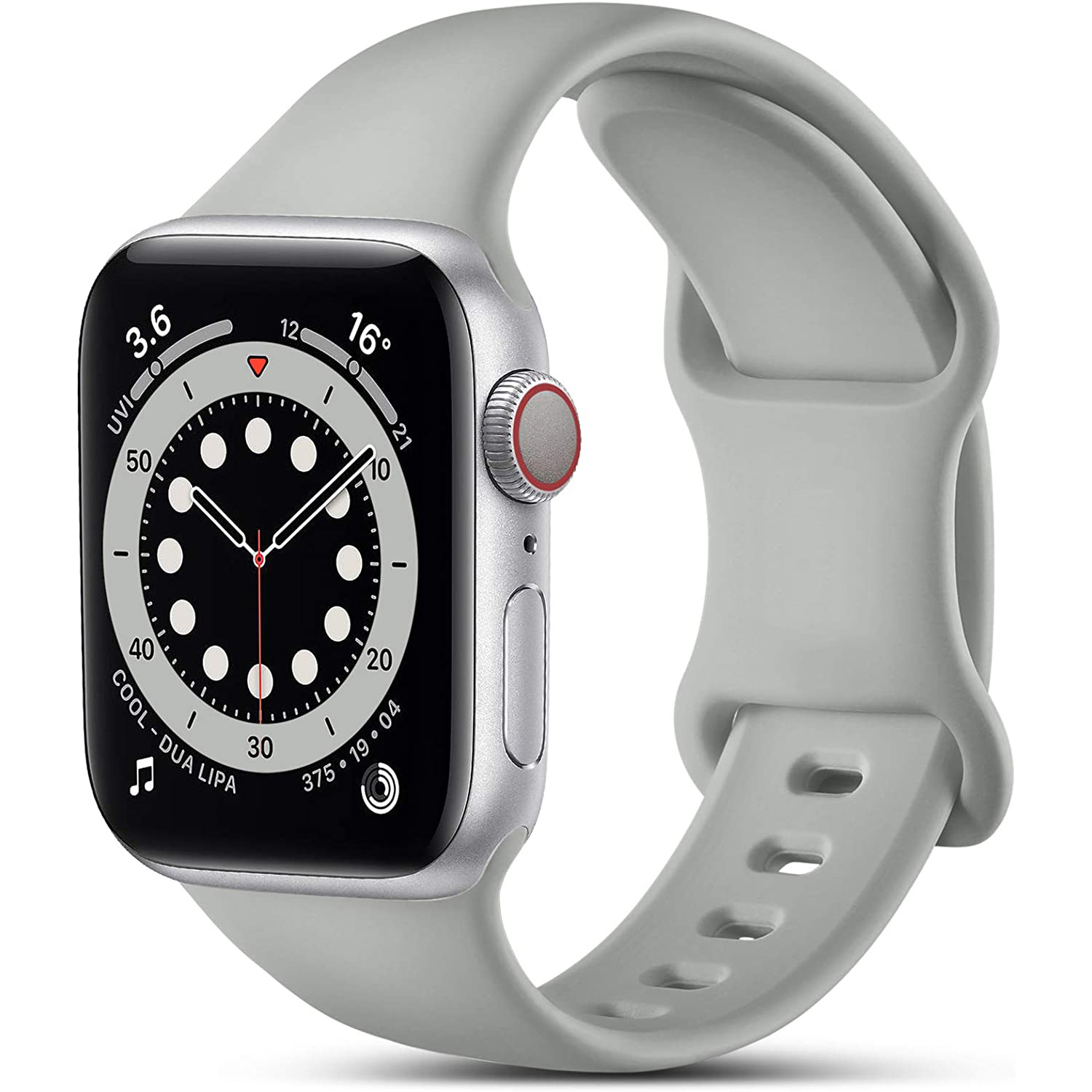 Curea silicon Hoco compatibila cu Apple Watch 1/2/3/4/5/6/SE/7/8, 42/44/45/49mm, Gri