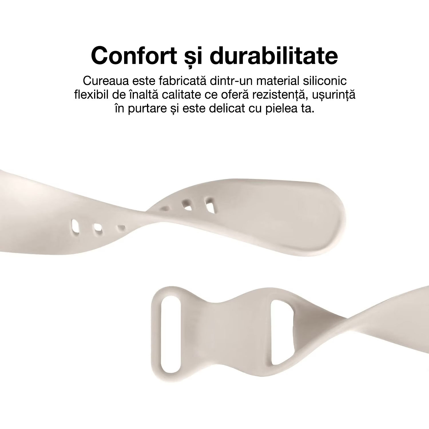 Curea silicon Hoco compatibila cu Apple Watch 1/2/3/4/5/6/SE/7/8, 38/40/41mm, Bej