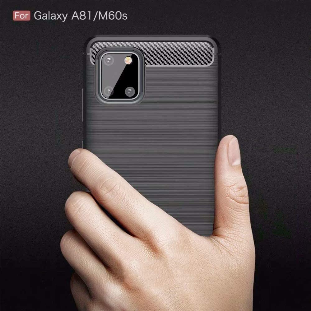 Husa pentru Samsung Galaxy Note 10 Lite, Accesorio Carbon Silicone, Negru