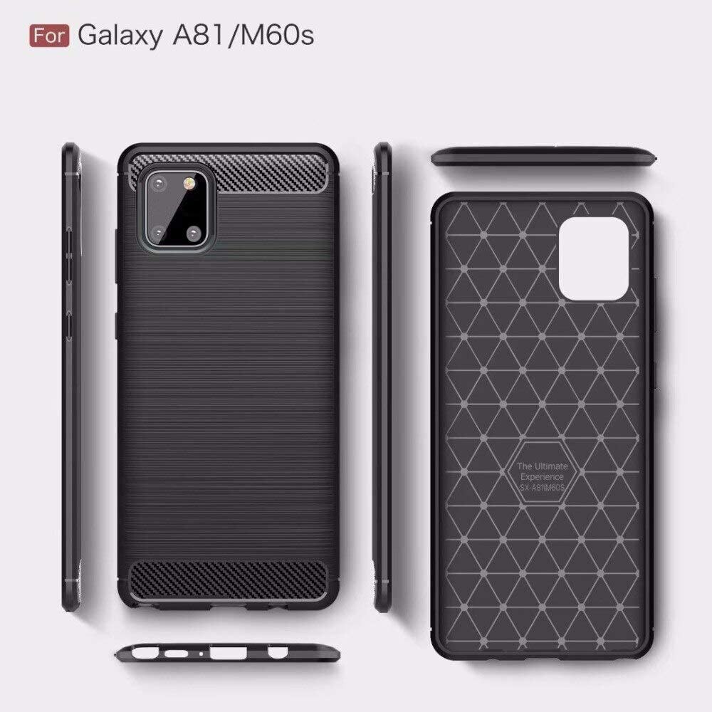 Husa pentru Samsung Galaxy Note 10 Lite, Accesorio Carbon Silicone, Negru