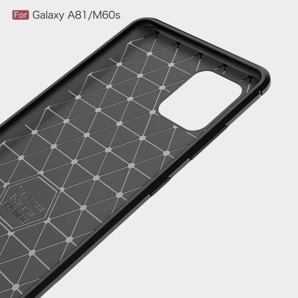 Husa pentru Samsung Galaxy Note 10 Lite, Accesorio Carbon Silicone, Negru
