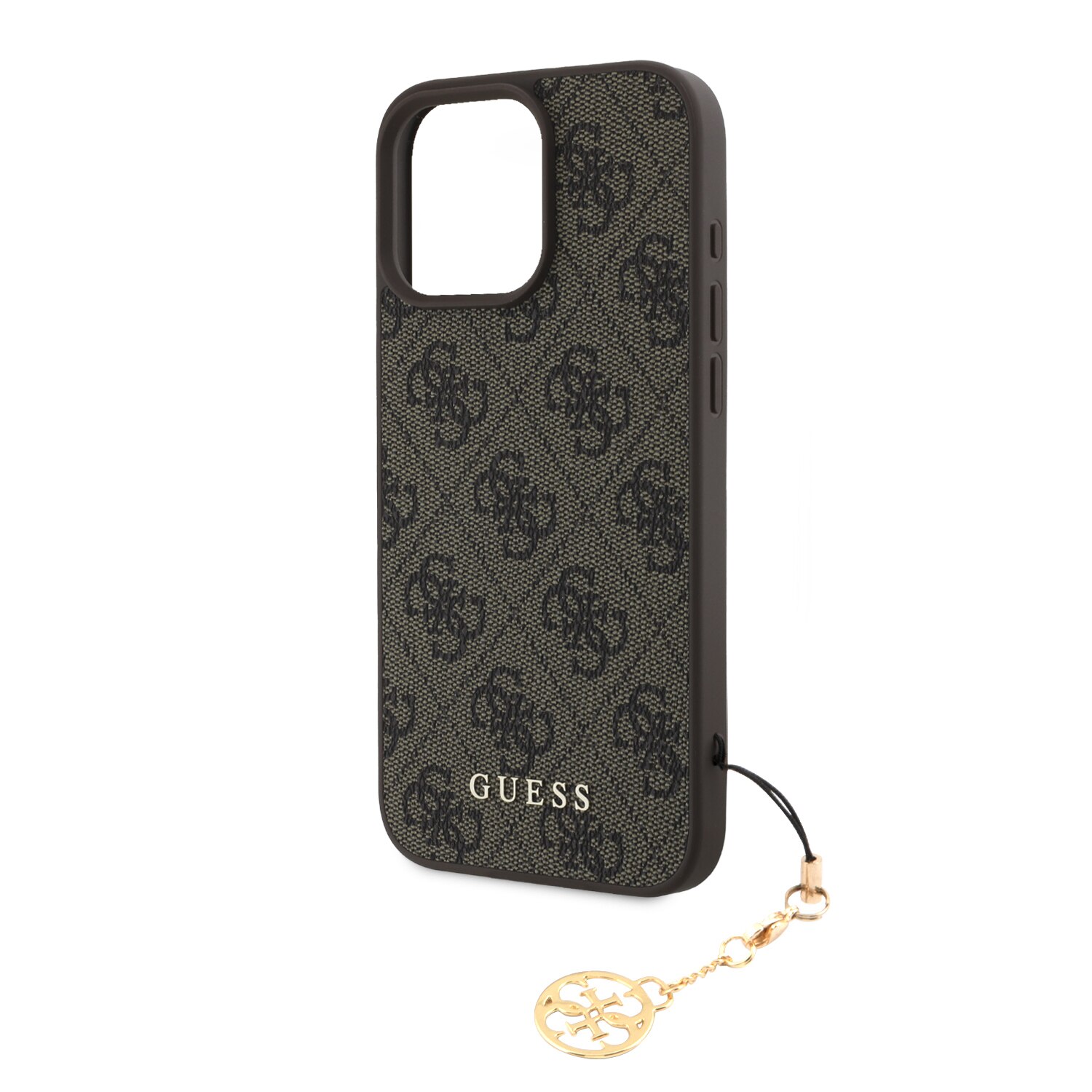 Husa de protectie Guess 4G Charm pentru iPhone 16 Pro Max, Tone on Tone Maro