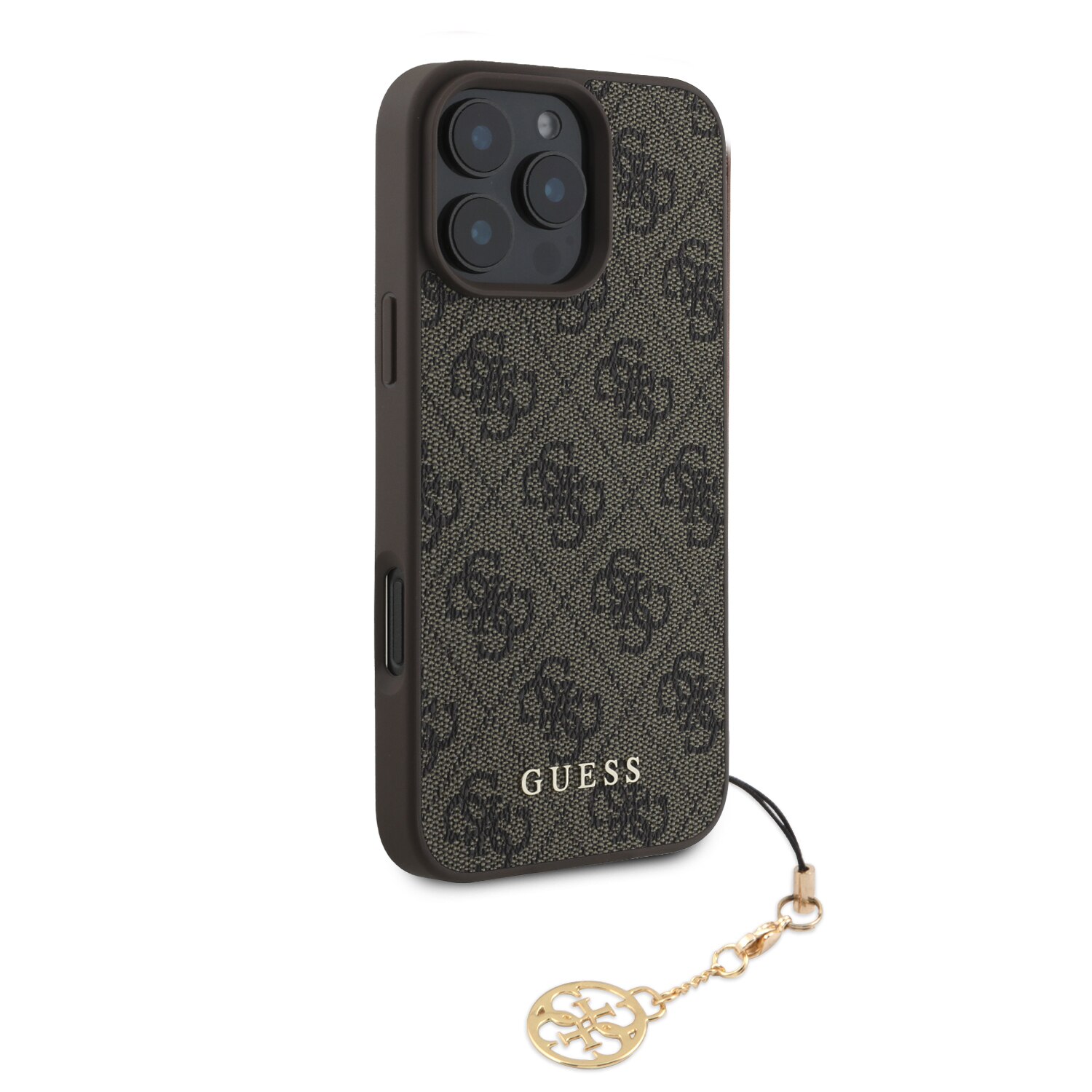 Husa de protectie Guess 4G Charm pentru iPhone 16 Pro Max, Tone on Tone Maro