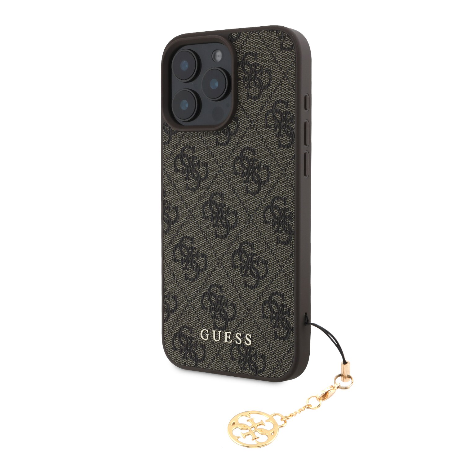 Husa de protectie Guess 4G Charm pentru iPhone 16 Pro Max, Tone on Tone Maro