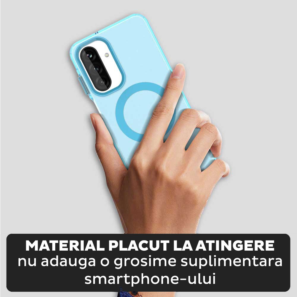 Husa pentru Samsung Galaxy A26 5G DaDen® CandyCase MagSafe, Antisoc, Incarcare wireless, Butoane protejate, Albastru