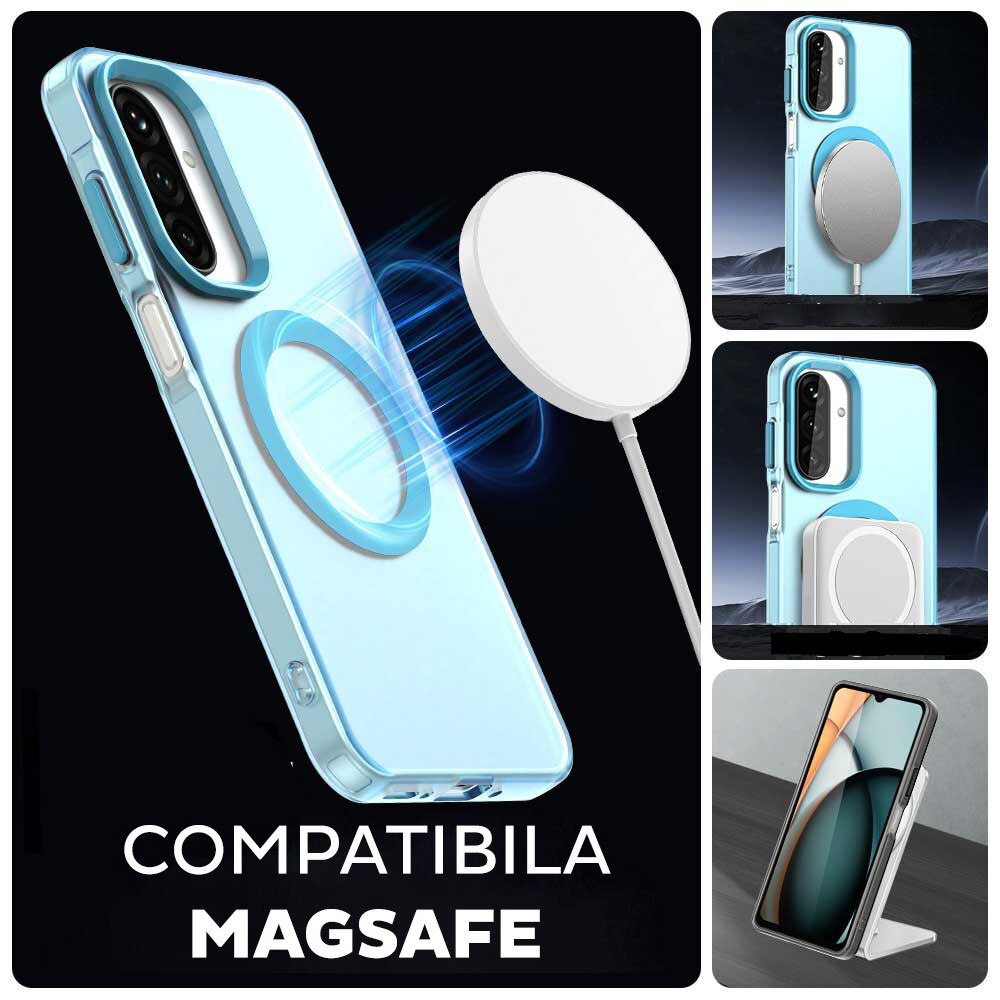 Husa pentru Samsung Galaxy A26 5G DaDen® CandyCase MagSafe, Antisoc, Incarcare wireless, Butoane protejate, Albastru