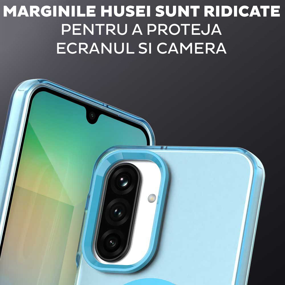 Husa pentru Samsung Galaxy A26 5G DaDen® CandyCase MagSafe, Antisoc, Incarcare wireless, Butoane protejate, Albastru