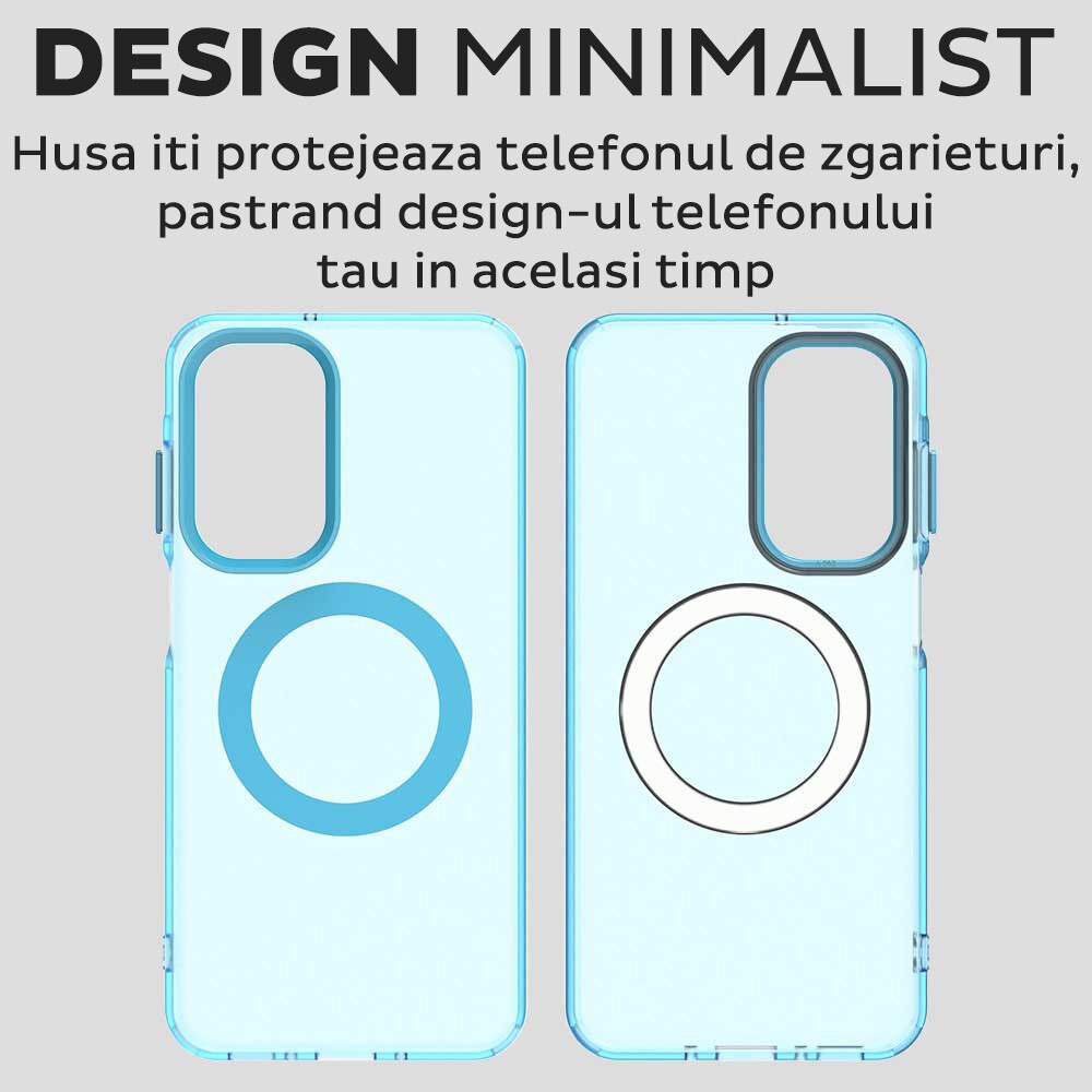 Husa pentru Samsung Galaxy A26 5G DaDen® CandyCase MagSafe, Antisoc, Incarcare wireless, Butoane protejate, Albastru
