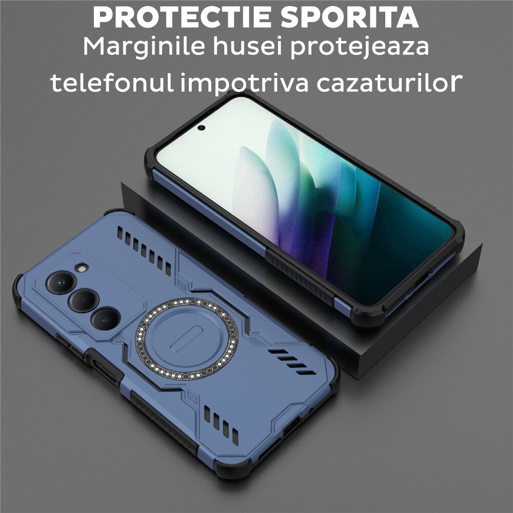 Husa pentru Xiaomi Redmi 15 4G / Redmi 15 5G DaDen® ArmorMag, Magsafe, Antisoc, Calitate Premium, Protectie Superioara, Albastru