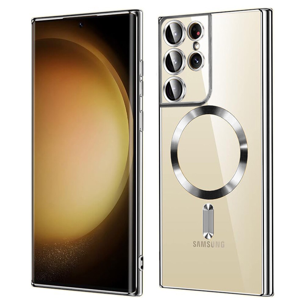 Husa pentru Samsung Galaxy S21 Ultra 5G - Techsuit Luxury Crystal MagSafe - Argintiu