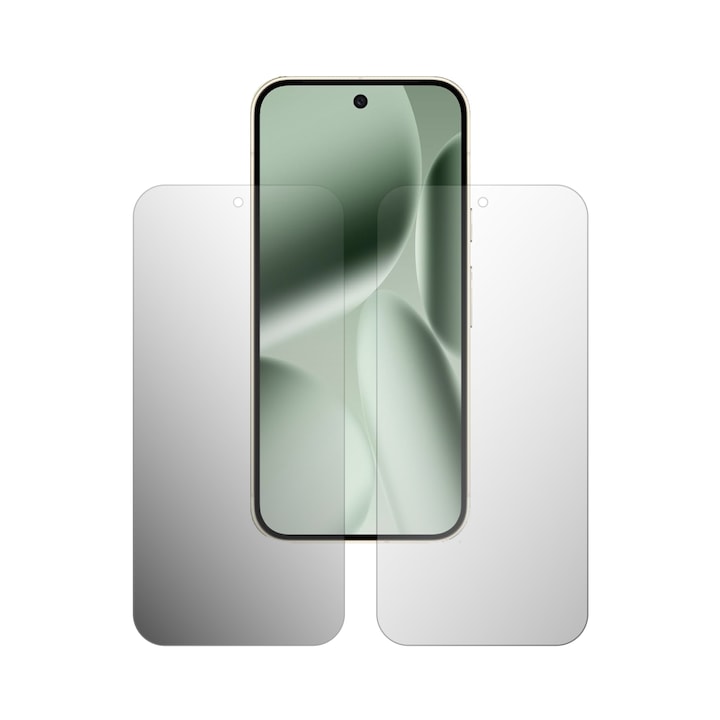 Set 2X Folie Protectie Ecran iSkinz pentru Google Pixel 10 Pro - Full Cut, 1X Ultra-Clear + 1x Mata, Full Dispaly, Siliconica, Adeziva si Flexibila