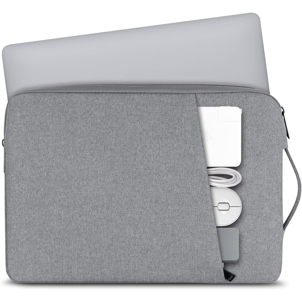 Husa laptop 14 inch, protectie soc, gri, cu maner, slim