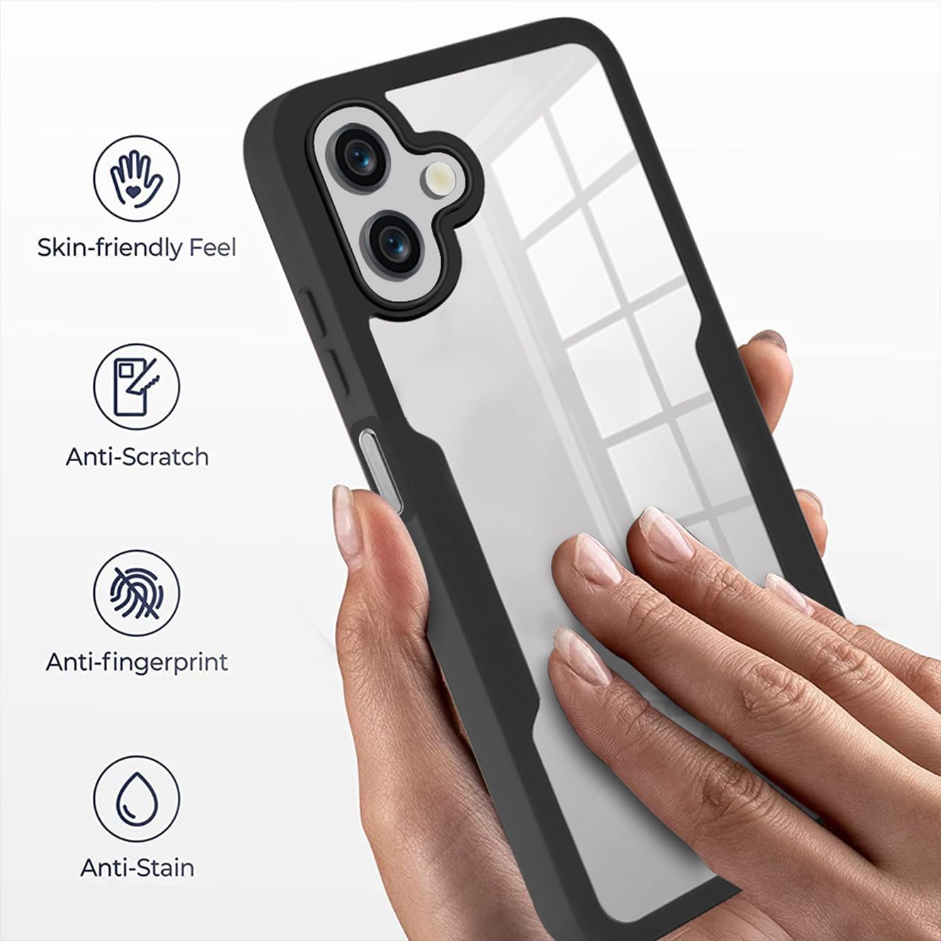 Pachet 360: Husa cu folie integrata pentru Samsung Galaxy A06 Cover360 fata / spate - negru