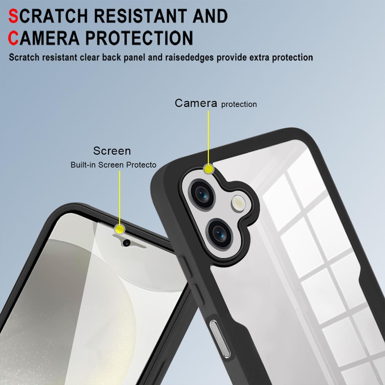 Pachet 360: Husa cu folie integrata pentru Samsung Galaxy A06 Cover360 fata / spate - negru