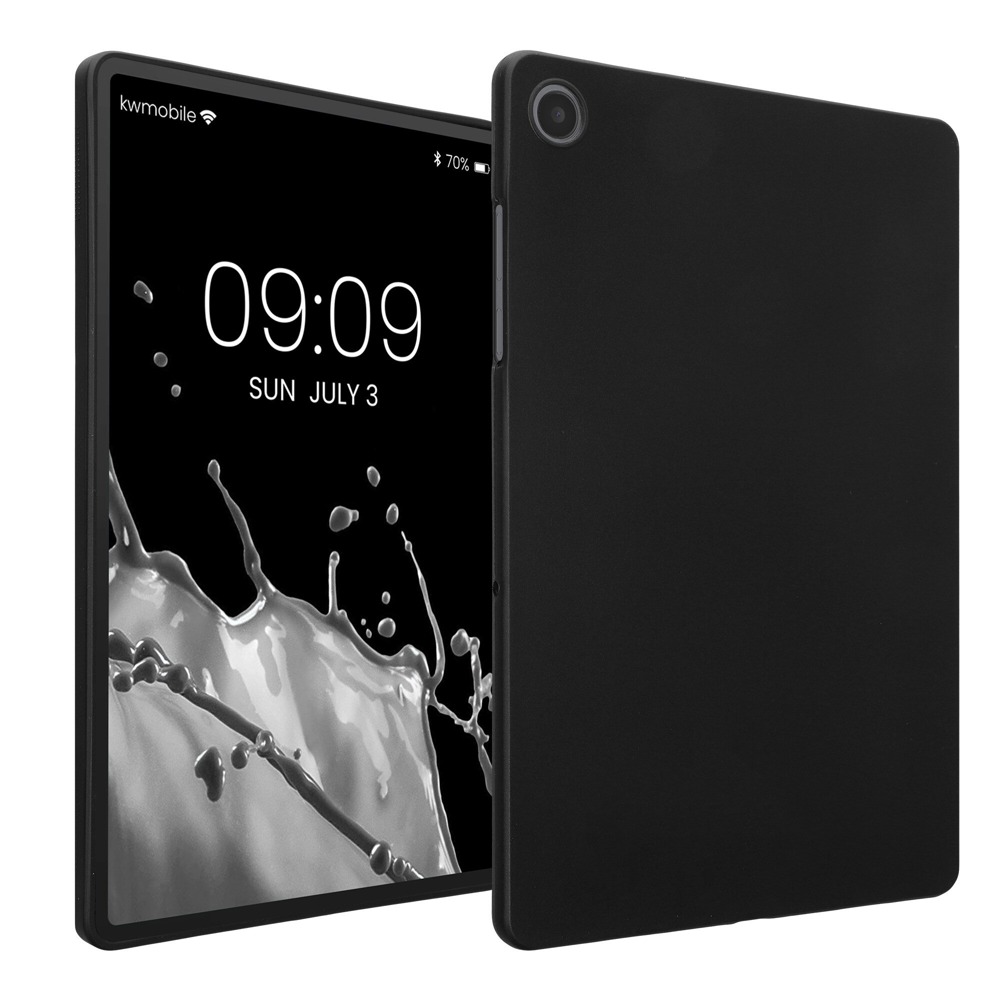 Husa tip carcasa Kwmobile pentru Samsung Galaxy Tab A11 Plus, silicon, negru, anti-alunecare
