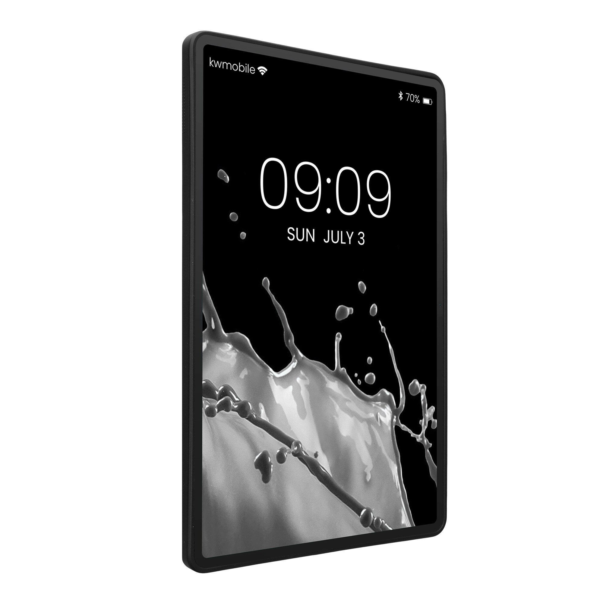 Husa tip carcasa Kwmobile pentru Samsung Galaxy Tab A11 Plus, silicon, negru, anti-alunecare
