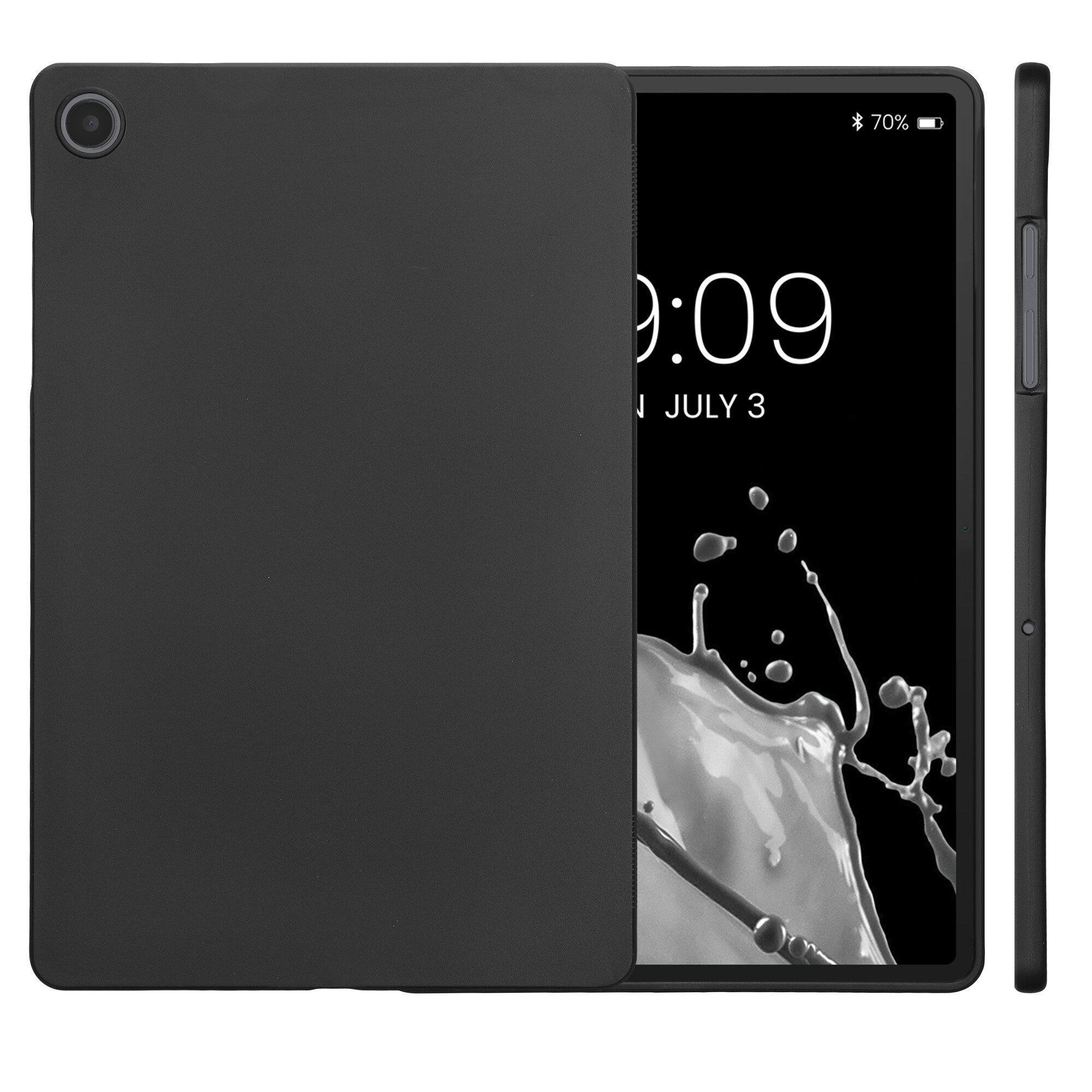 Husa tip carcasa Kwmobile pentru Samsung Galaxy Tab A11 Plus, silicon, negru, anti-alunecare