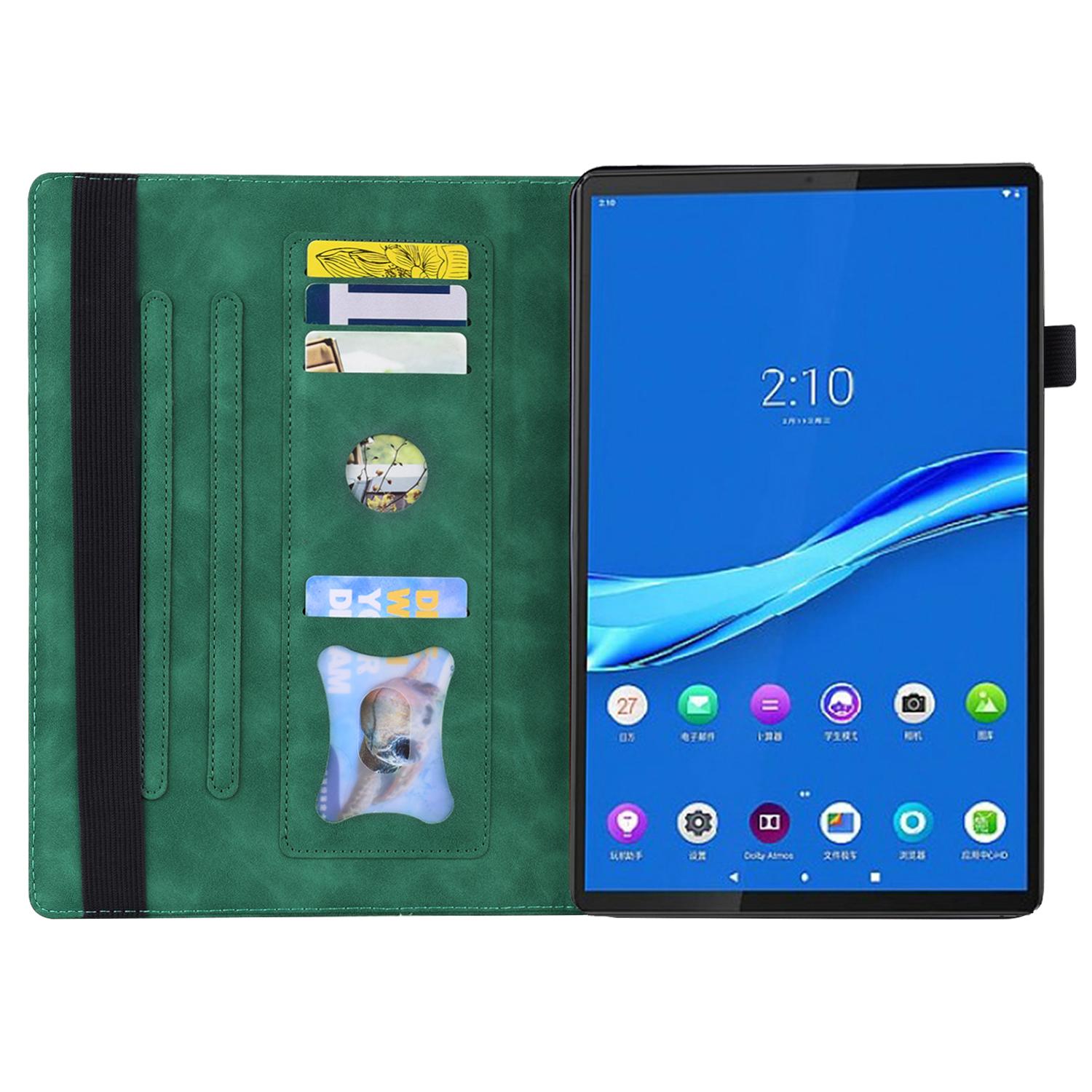 Husa tableta pentru Lenovo Tab K10C / E10C, din piele cu TPU, design flip orizontal rezistent la socuri, Verde