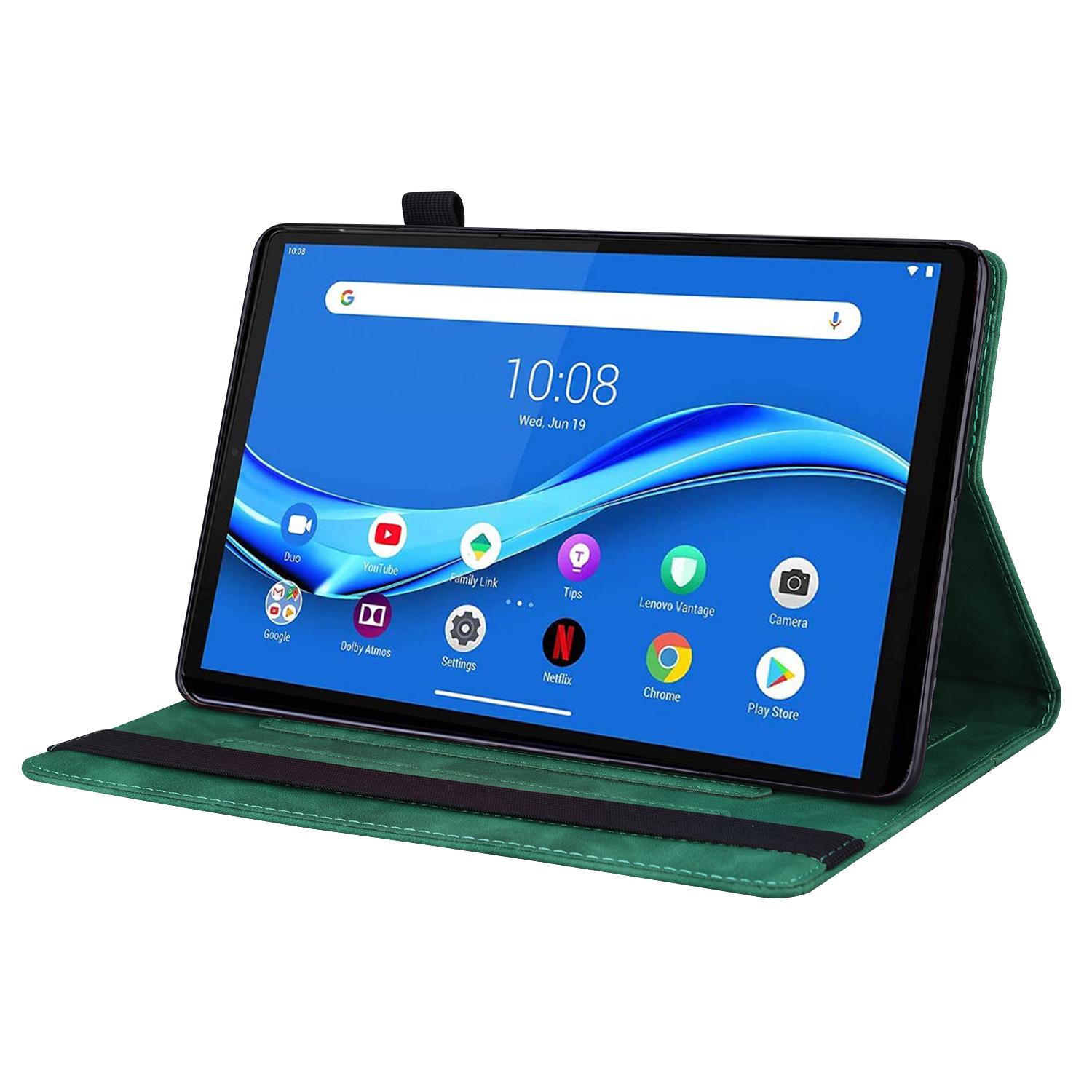 Husa tableta pentru Lenovo Tab K10C / E10C, din piele cu TPU, design flip orizontal rezistent la socuri, Verde