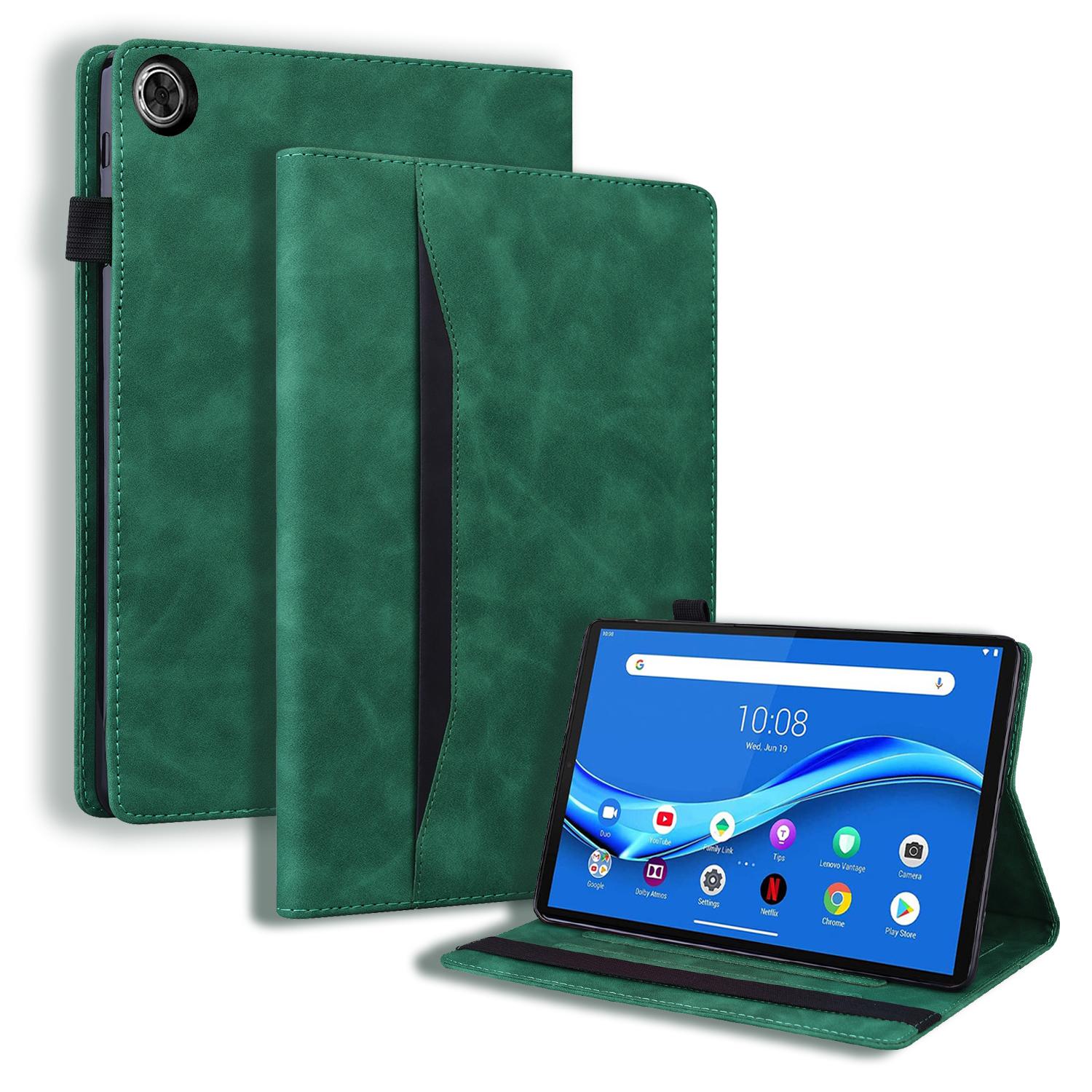 Husa tableta pentru Lenovo Tab K10C / E10C, din piele cu TPU, design flip orizontal rezistent la socuri, Verde