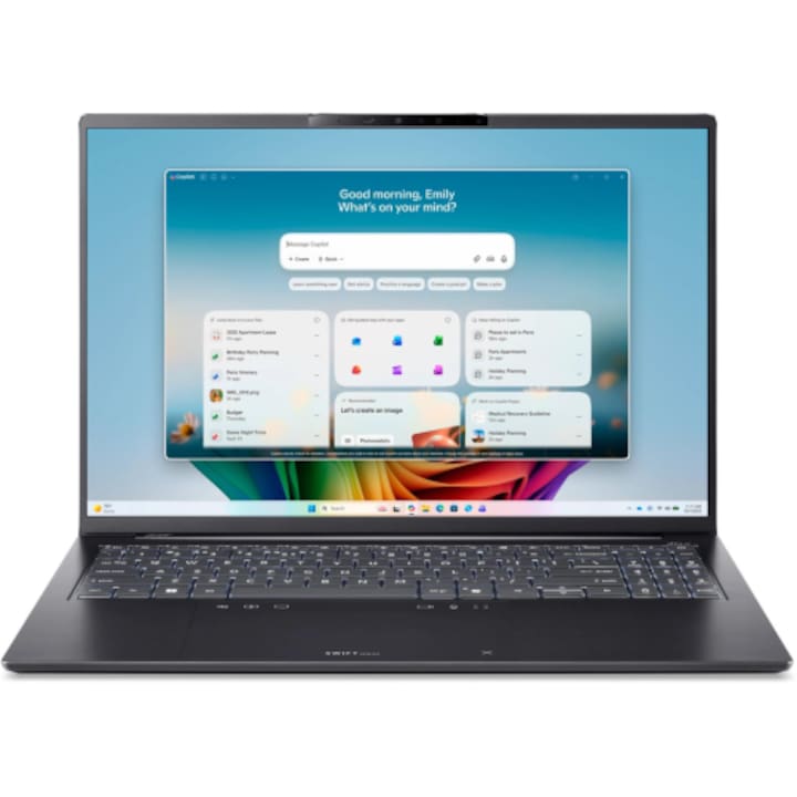 Laptop Acer Swift Go 16 AI OLED 16 inch Intel Core Ultra 7 355 16GB 512GB SSD Windows 11 Home Titanium Gray