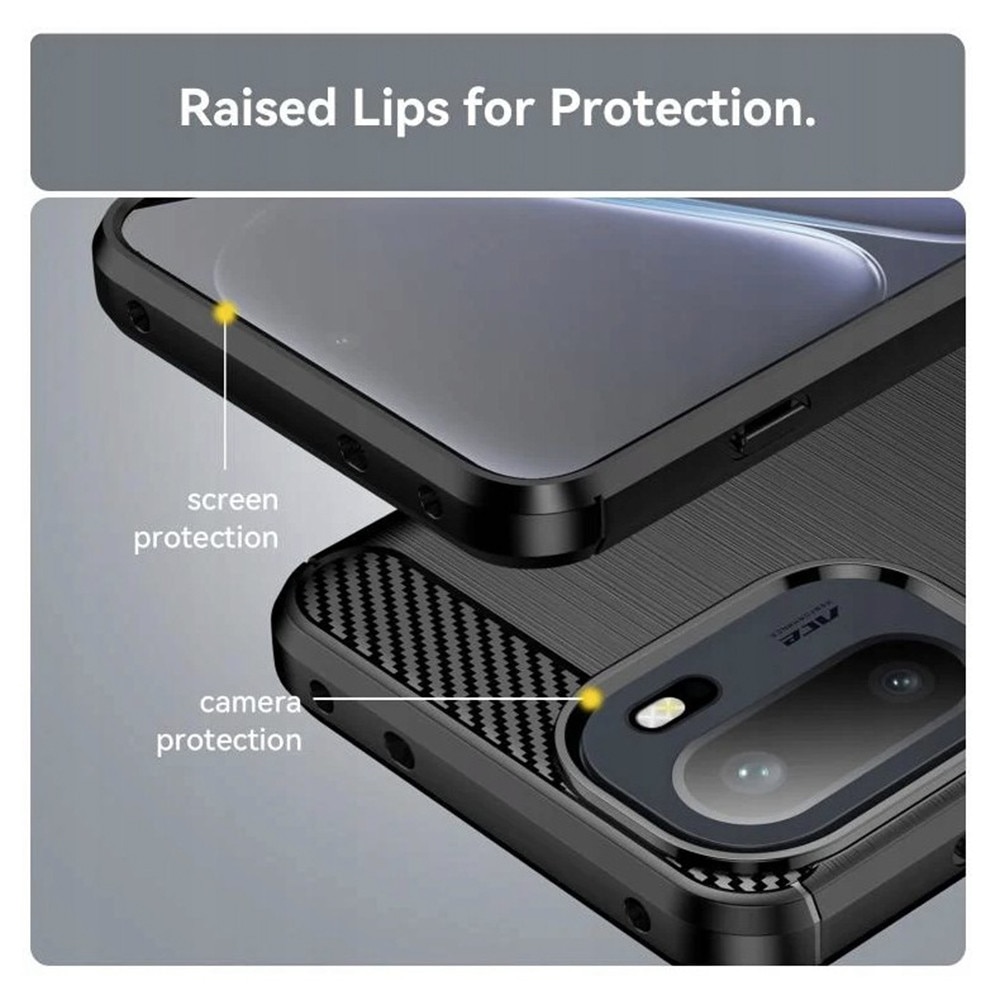 Husa pentru OnePlus 15R - Techsuit Carbon Silicone - Black