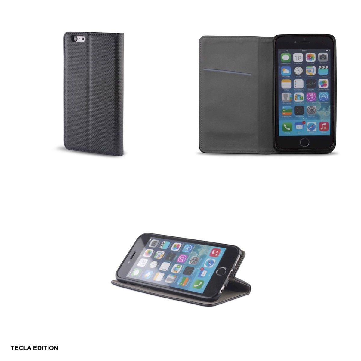 Husa Smart Magnet pentru OPPO A15S, A15, tip carte cu inchidere magnetica, Negru