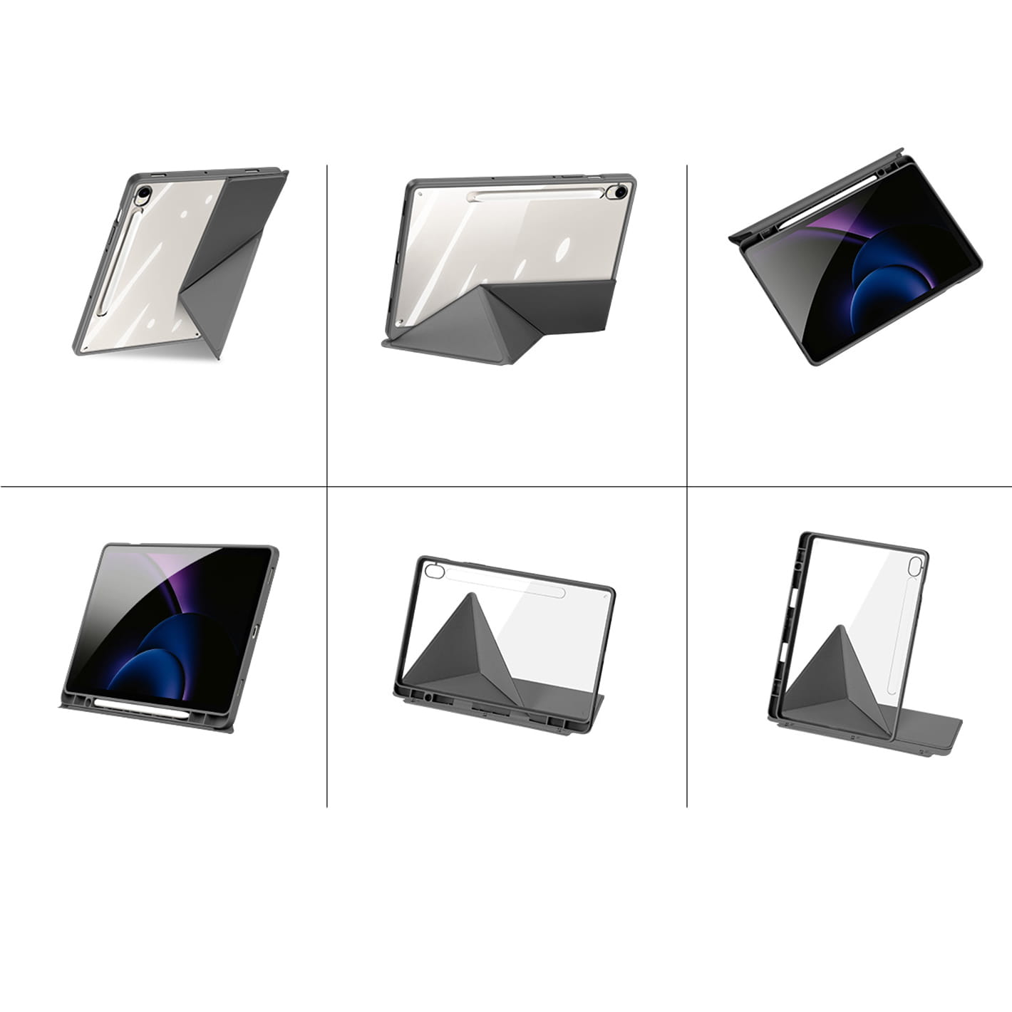 Husa tableta Dux Ducis Magi pentru Samsung Galaxy Tab S10 FE / S9 FE / S9, gri transparent