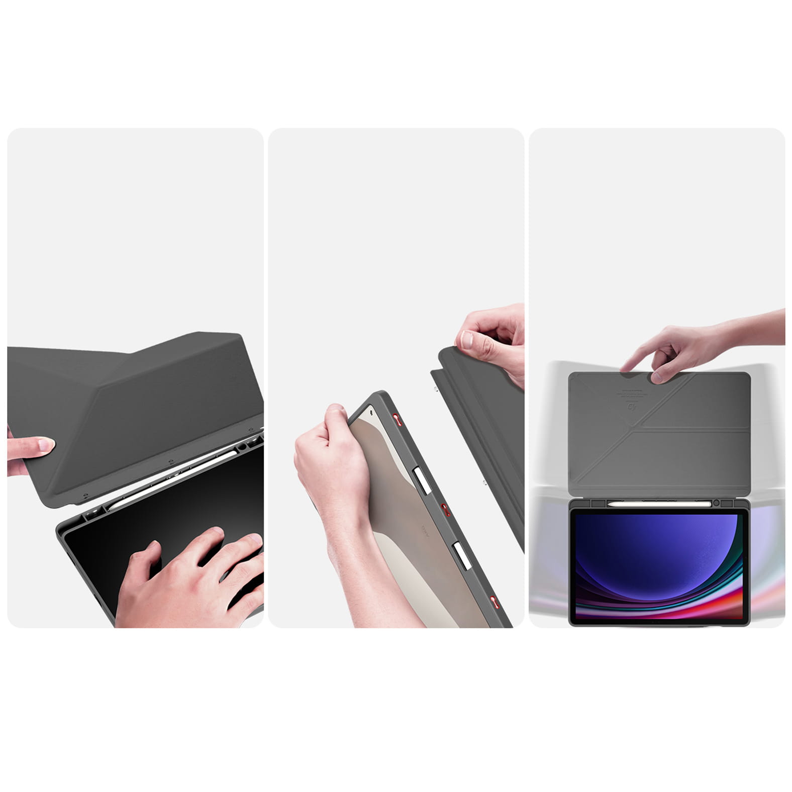 Husa tableta Dux Ducis Magi pentru Samsung Galaxy Tab S10 FE / S9 FE / S9, gri transparent