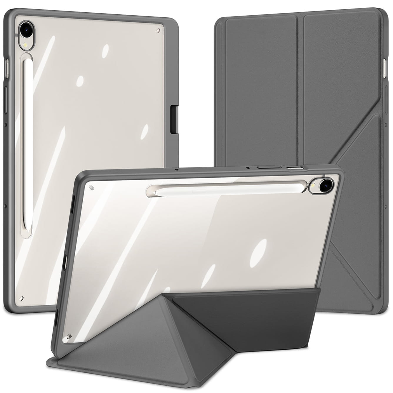 Husa tableta Dux Ducis Magi pentru Samsung Galaxy Tab S10 FE / S9 FE / S9, gri transparent