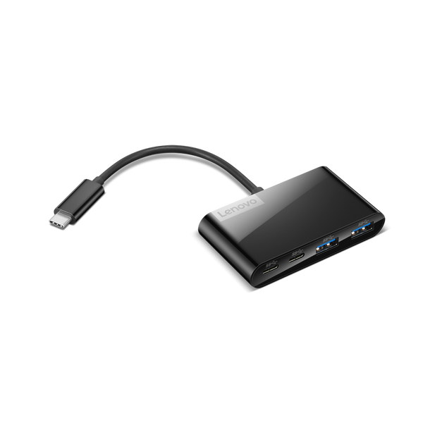 Hub USB Lenovo Select 4-Port, 2x USB-A, 2x USB Type-C (Negru)