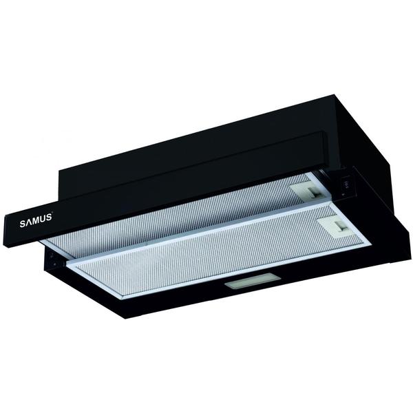 Hota telescopica Samus HS6030TB, 67 W, 1 Motor, 300 m3/h, Filtru metalic dublu-caseta, 60 cm (Negru)