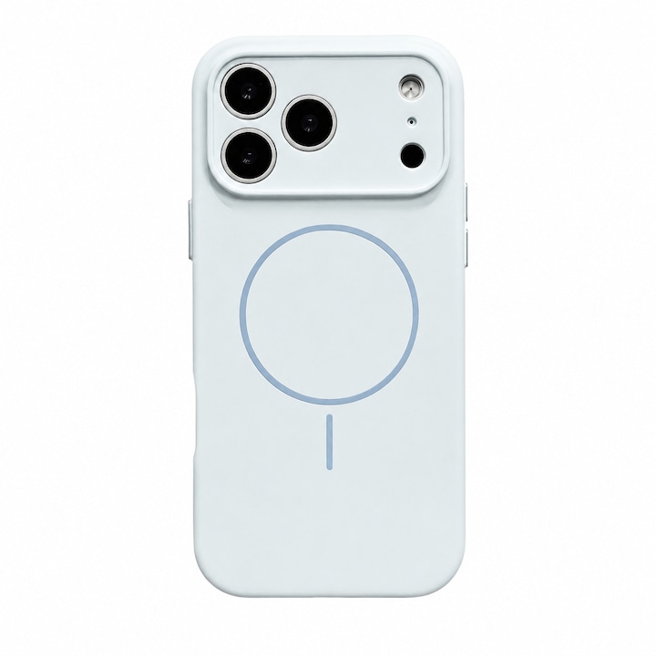 Husa de protectie, pentru Apple iPhone 17 Pro Max / iPhone 18 Pro Max, Silicone Case, MagSafe, Calitate Premium, Interior din microfibra, Albastru deschis