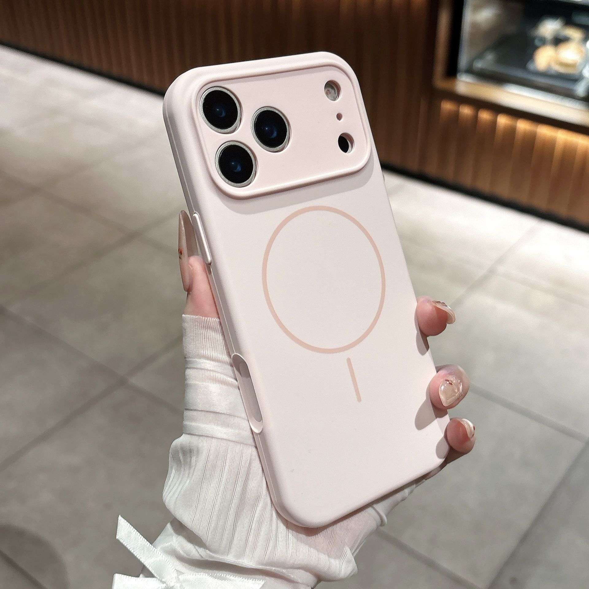 Husa de protectie, pentru Apple iPhone 17 Pro / iPhone 18 Pro, Silicone Case, SZGULAIKE, MagSafe, Calitate Premium, Interior din microfibra, Roz deschis