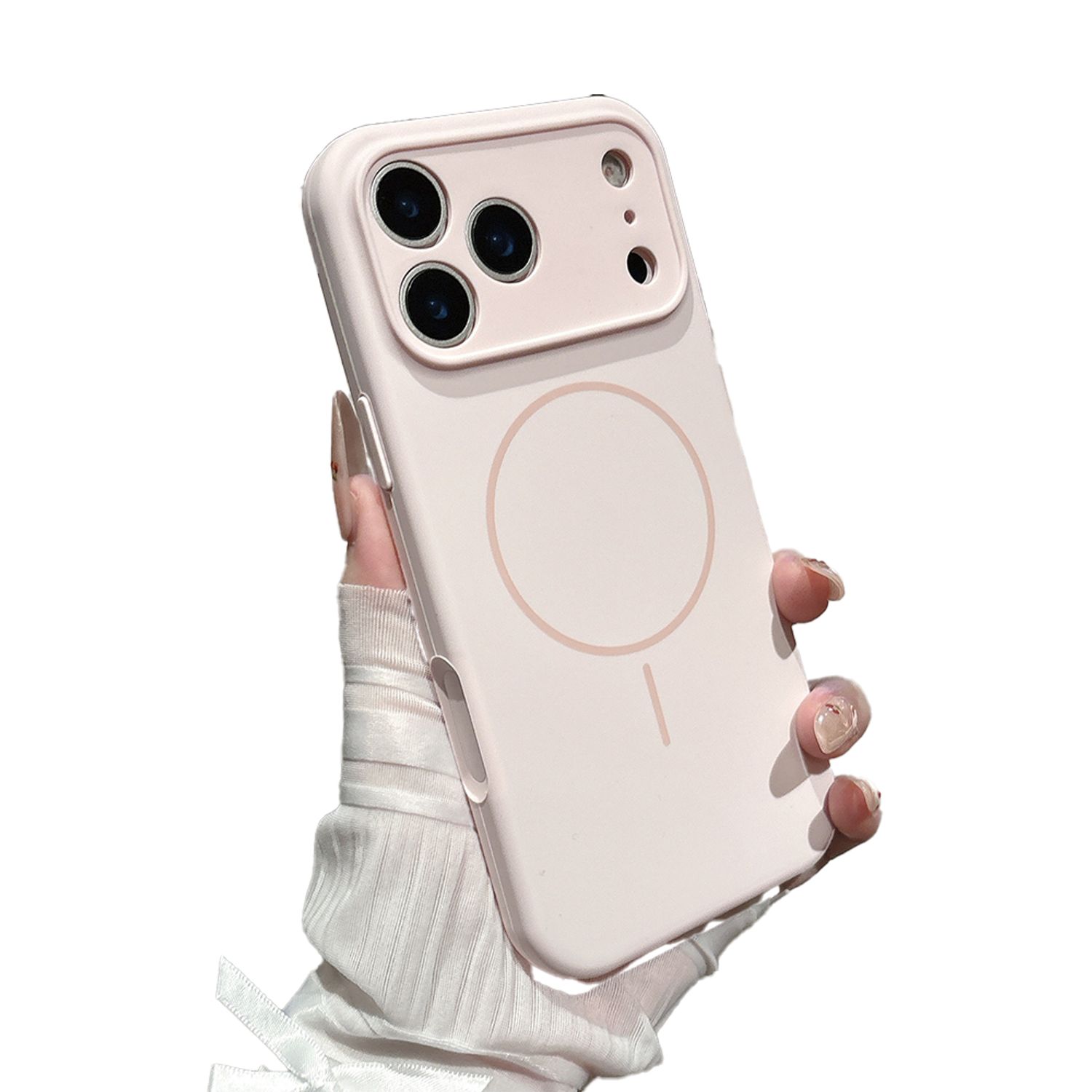 Husa de protectie, pentru Apple iPhone 17 Pro / iPhone 18 Pro, Silicone Case, SZGULAIKE, MagSafe, Calitate Premium, Interior din microfibra, Roz deschis