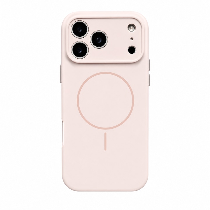 Husa de protectie, pentru Apple iPhone 17 Pro / iPhone 18 Pro, Silicone Case, SZGULAIKE, MagSafe, Calitate Premium, Interior din microfibra, Roz deschis