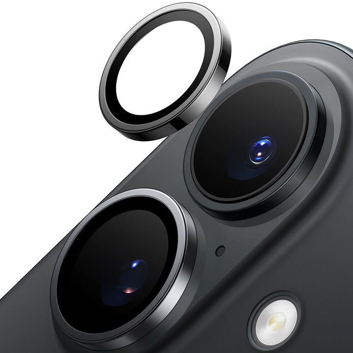 Folie Camera pentru iPhone 16 Plus, O29, Sticla, Black