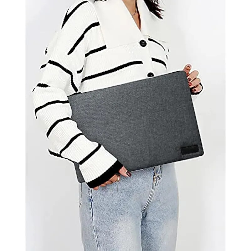 Husa laptop 16 inch, minimalista, rezistenta la apa, gri, 16x24x2cm