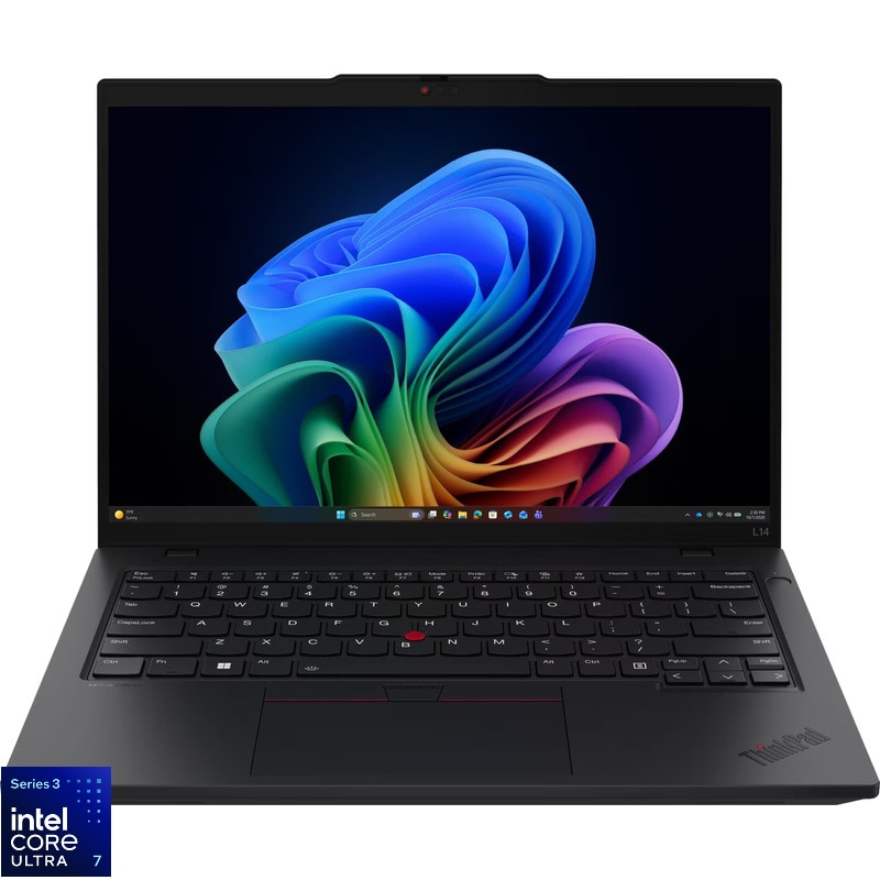 Laptop Lenovo 14'' ThinkPad L14 Gen 7, WUXGA IPS, Procesor Intel® Core™ Ultra 7 355 (12M Cache, up to 4.70 GHz), 32GB DDR5, 1TB SSD, Intel Graphics, Win 11 Pro, Black