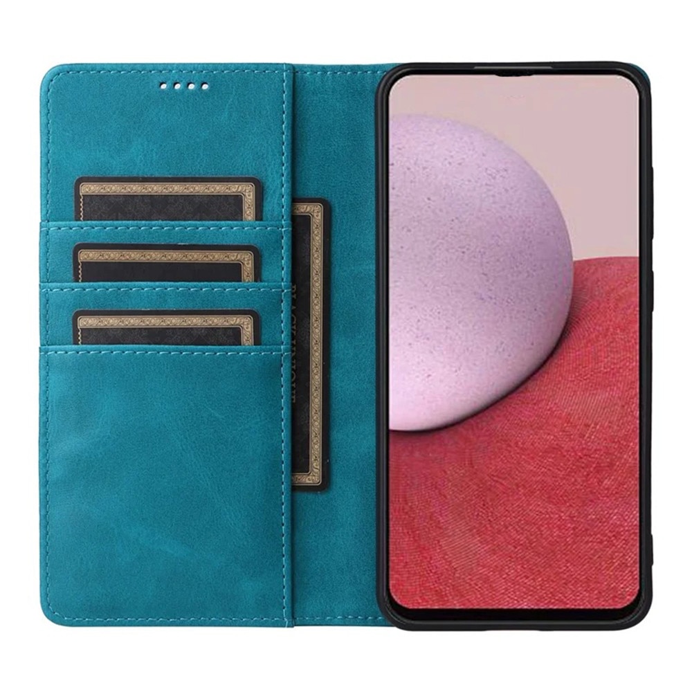 Husa pentru Samsung Galaxy A55, Piele ecologica PU Leather Book, 4 buzunare, Inchidere magnetica, Functie stand / suport, Decupaj difuzor apeluri, Acoperire completa 360 de grade, Protectie fata-spate, Tip carte, Verde