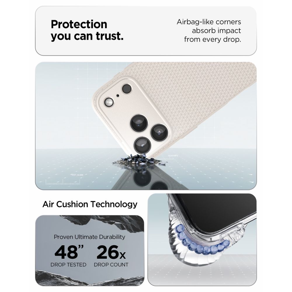 Husa Spigen Liquid Air compatibila cu iPhone 18 Pro / 17 Pro, Bej