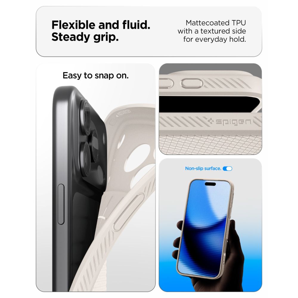 Husa Spigen Liquid Air compatibila cu iPhone 18 Pro / 17 Pro, Bej