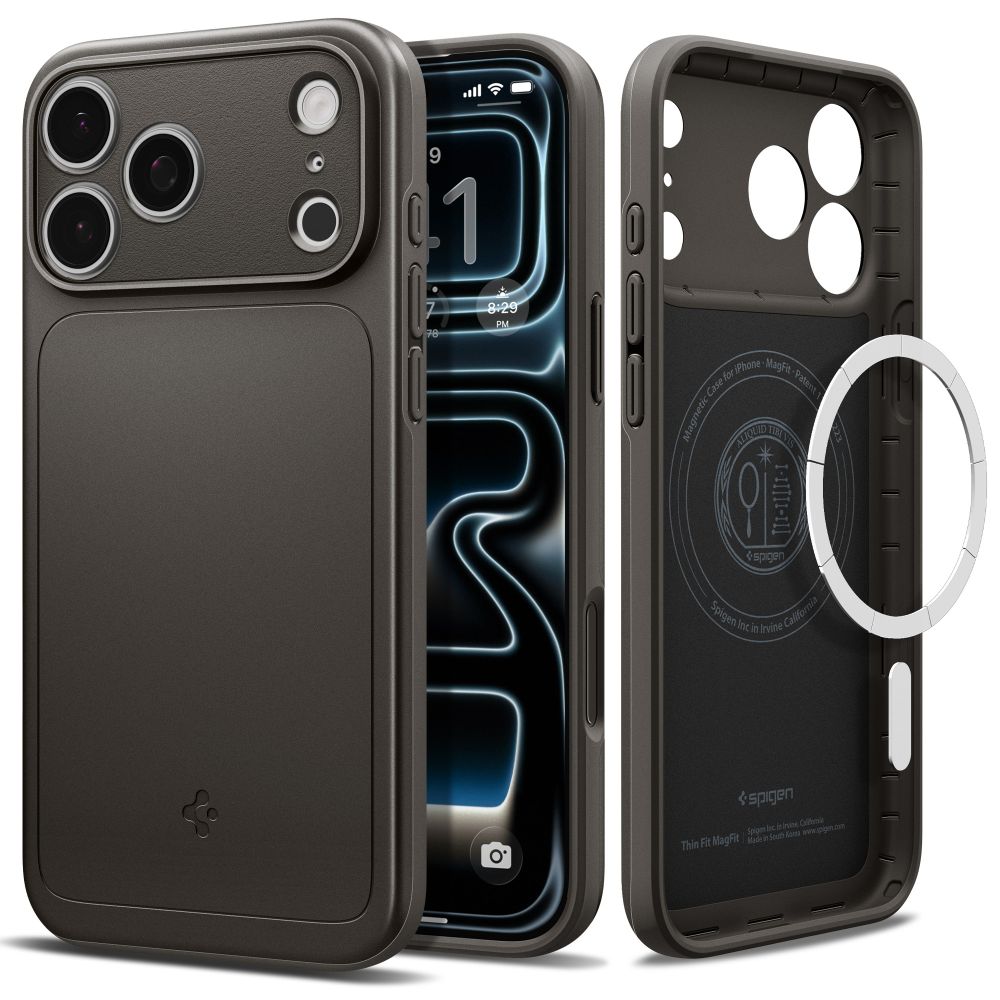 Husa Spigen Thin Fit Mag cu MagSafe compatibila cu iPhone 18 Pro / 17 Pro, Gunmetal