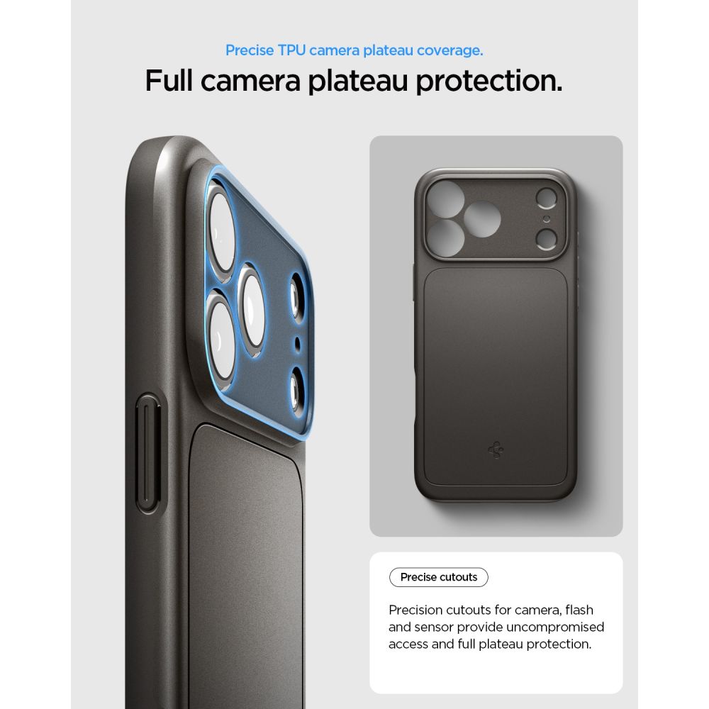 Husa Spigen Thin Fit Mag cu MagSafe compatibila cu iPhone 18 Pro / 17 Pro, Gunmetal
