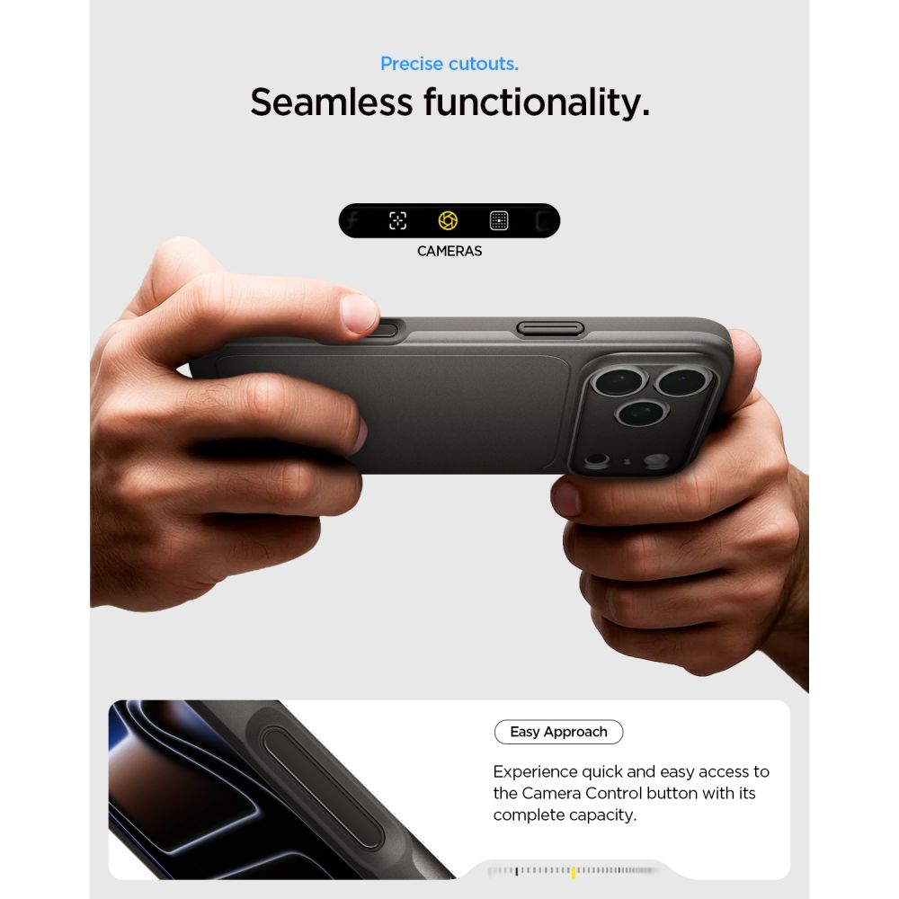 Husa Spigen Thin Fit Mag cu MagSafe compatibila cu iPhone 18 Pro / 17 Pro, Gunmetal