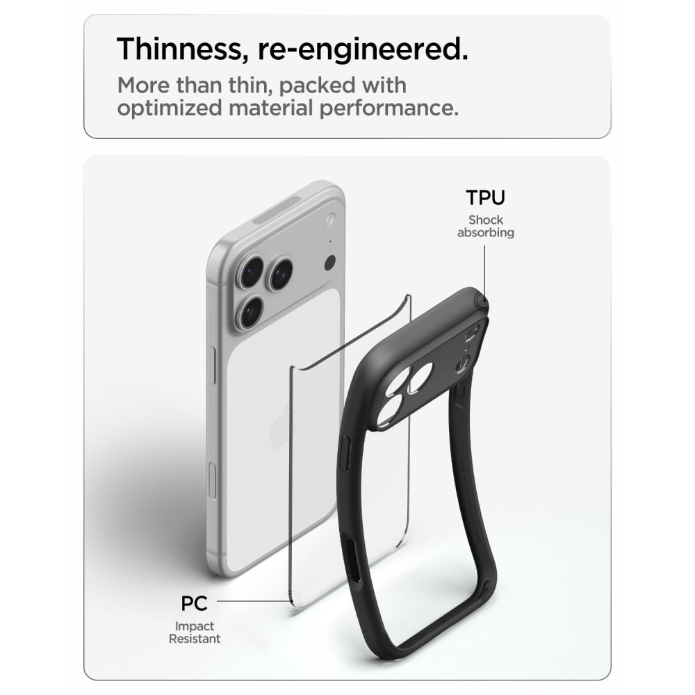 Husa Spigen Ultra Hybrid compatibila cu iPhone 18 Pro / 17 Pro, Negru