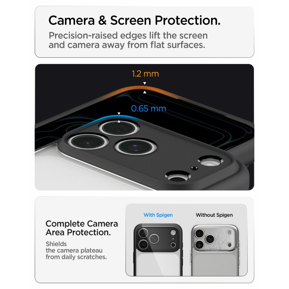 Husa Spigen Ultra Hybrid compatibila cu iPhone 18 Pro / 17 Pro, Negru
